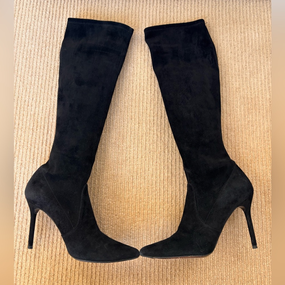 Stuart Weizman Black Suede Benefit Boots View 5